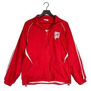 Vintage West Side Red Varsity Track Jacket Men's Size L Casual‎ Zip-Up
